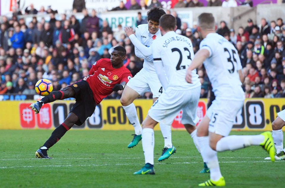 Pogba smashed home on the volley before fans chanted "what a waste of money"