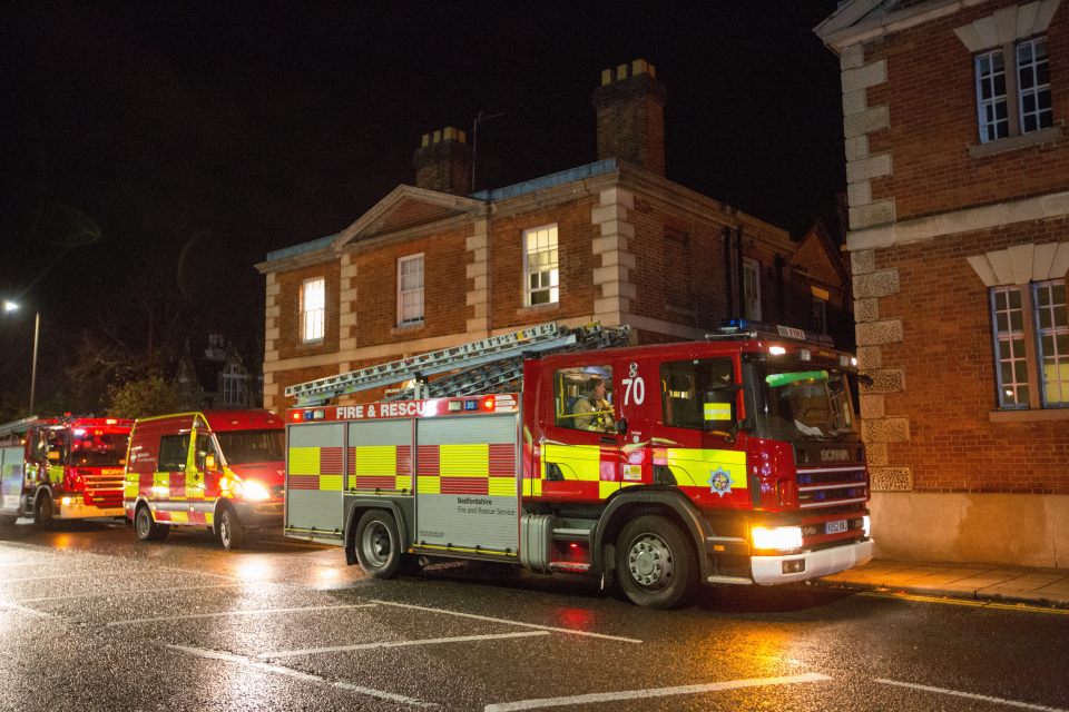 Fire crews were also on the scene on Sunday night as fears grew about the scale of the unrest