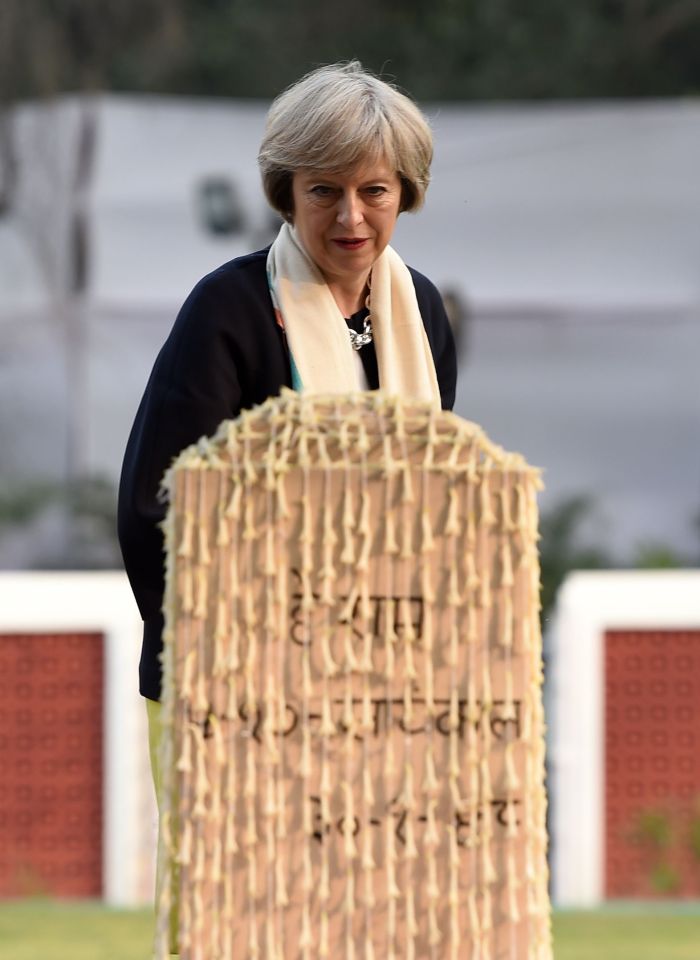  Theresa May's visit to the Raj Ghat memorial formed part of her trip to India