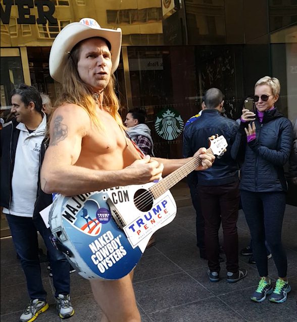 Tune for trump... This cowboy sang songs praising the Donald