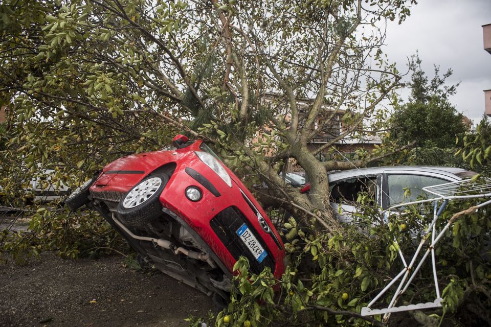  The massive tornado overturned cars as well as uprooted trees