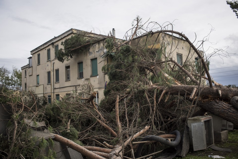  A damaged building is seen after the hurricane struck yesterday