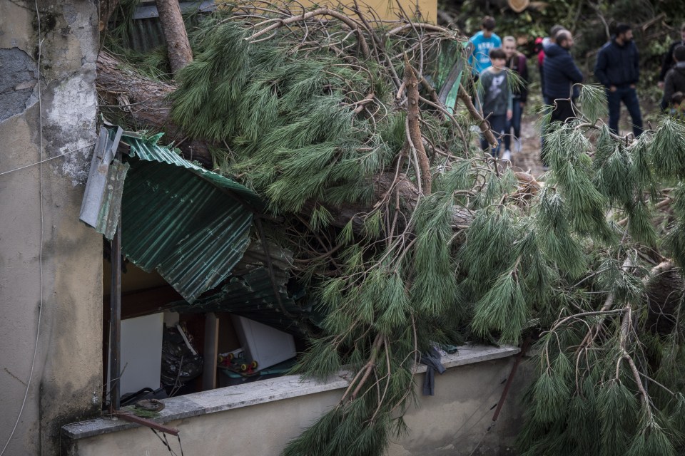  Authorities closed schools as they worked to repair and secure the town today