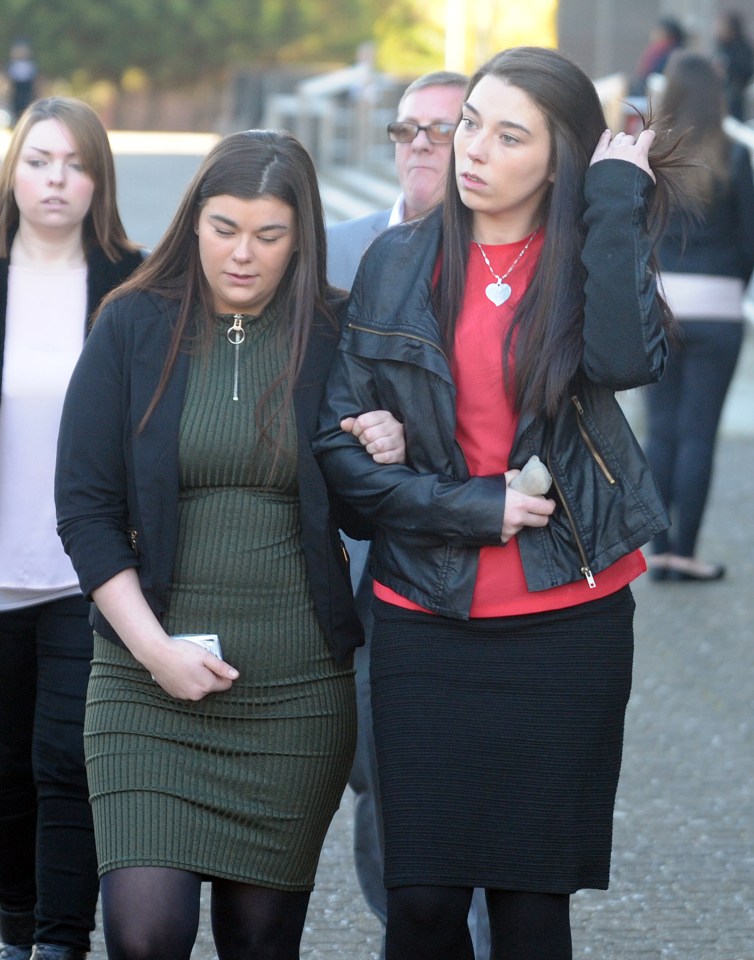  Steaphanie Griffin, right, wept as she relived the harrowing moment she found her eight-year-old son dying