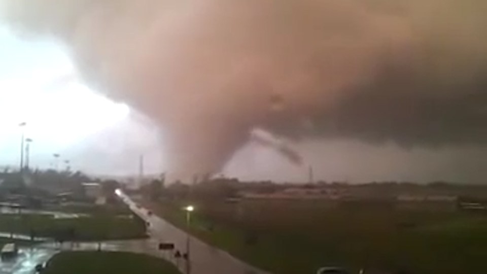  Terrifying footage showed the twister ripping through the outskirts of Rome