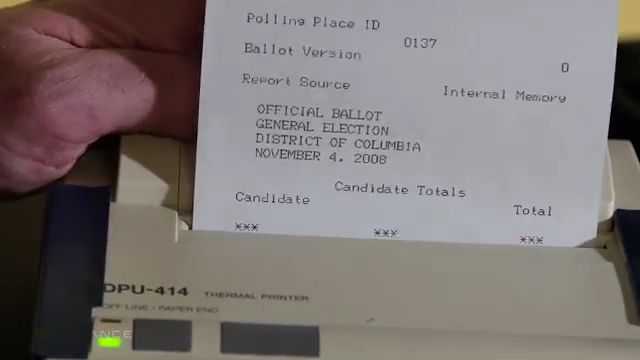  A printout appears to confirm the forged voting data in the test