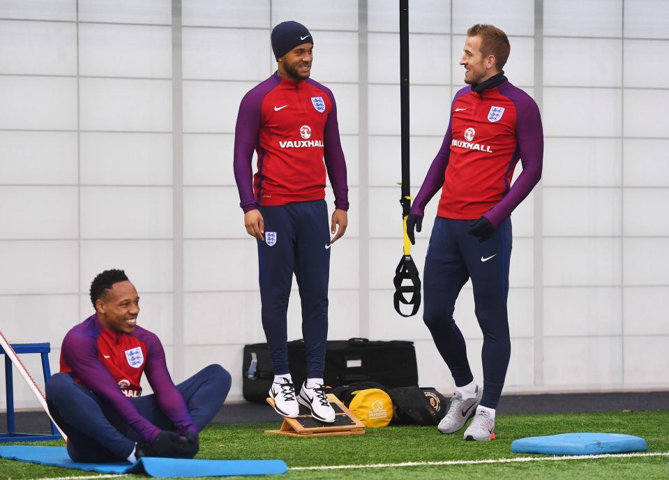 Kane gets ready for England training ahead of the Wembley clash