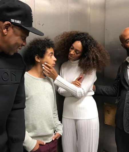  Beyonce's mum Tina Knowles posted snap of Jay Z and Solange in a lift together