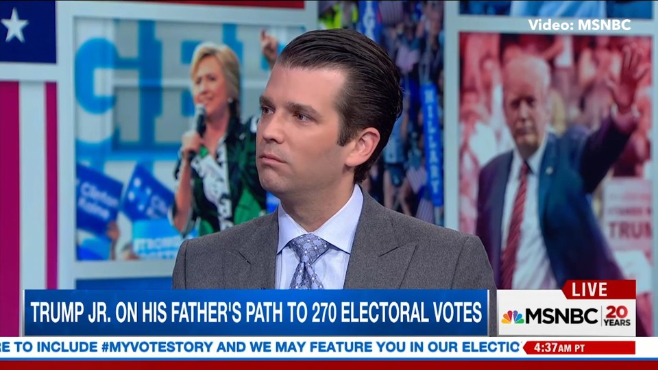  Eric Trump ... US presidential candidate's son reveals his father will accept the result of the election if it is 'legit and fair'