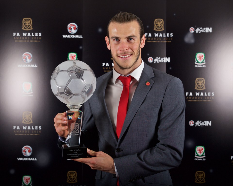 Gareth Ball with his Welsh Player of the Year award