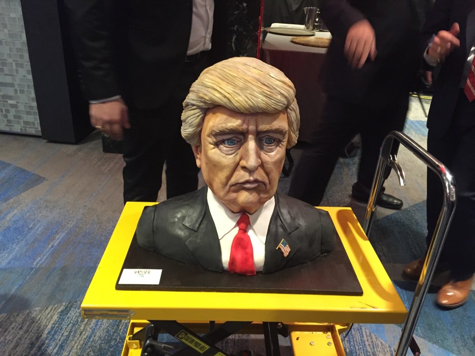  A Donald Trump cake was wheeled into Trump Tower