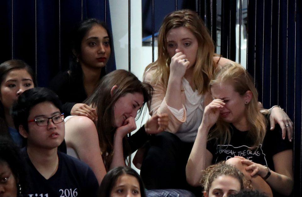  There were tears as results appeared to confirm Donald Trump would be the next President of the United States