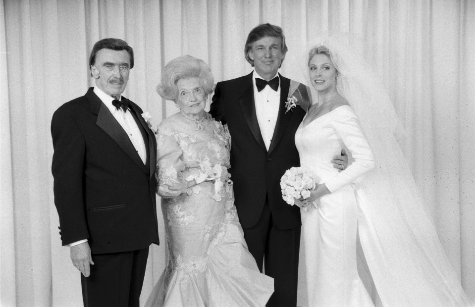  His mother Mary Anne with his father, at his wedding to Marla Maples