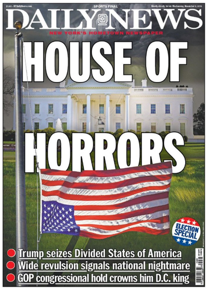  The New York Daily News slammed the White House as a 'house of horrors'