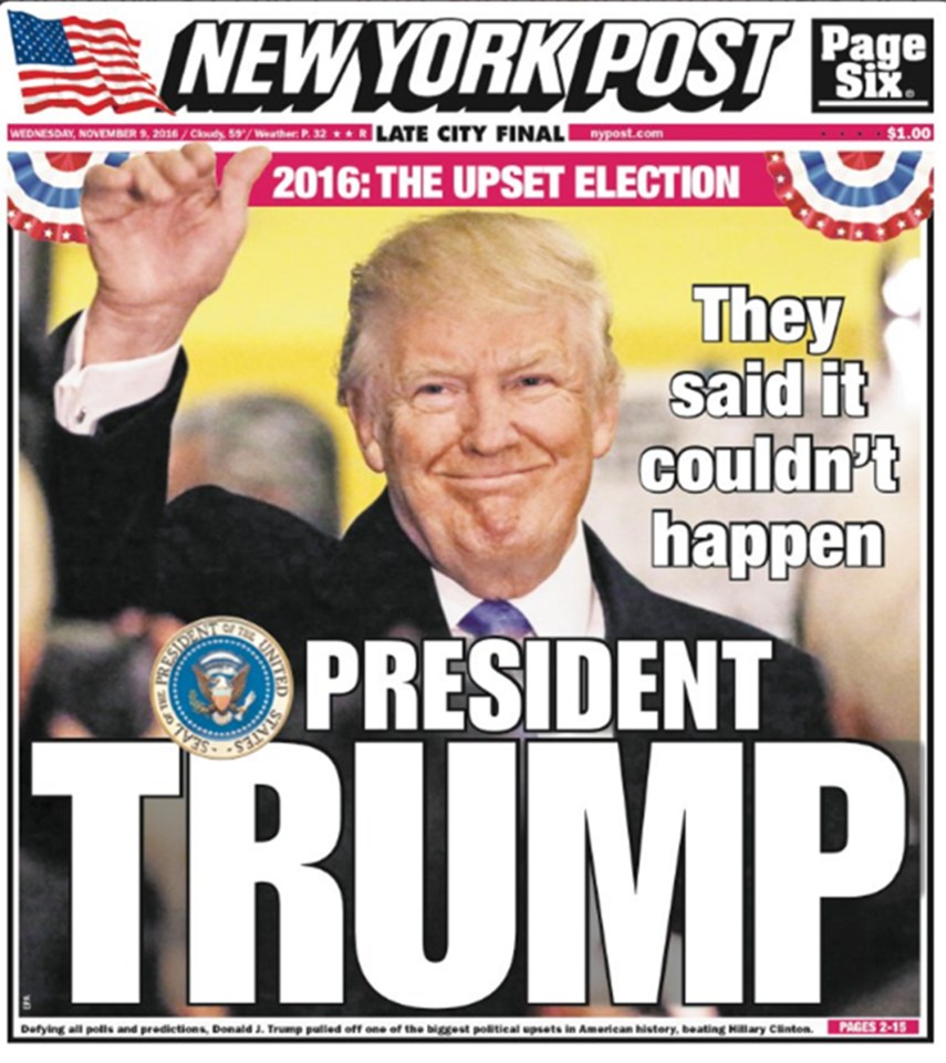  The New York post described the election as 'The Upset Election'