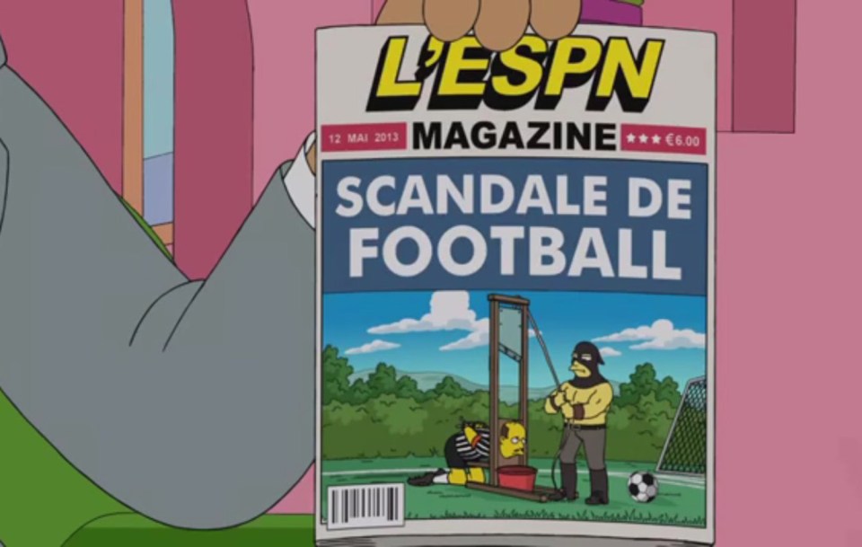 The Simpsons predicted the FIFA scandal a year before a number of officials were arrested in 2015 amid corruption allegations