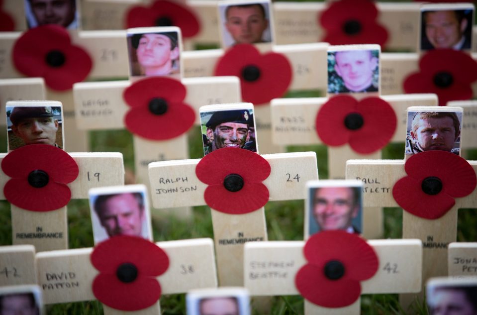  Crosses dedicated to the fallen at the Royal Wootton Bassett Lydiard Park Field of Remembrance