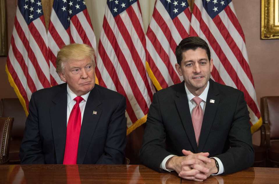  Trump had another awkward encounter, this time with Republican House Speaker Paul Ryan, who he clashed with during his campaign.