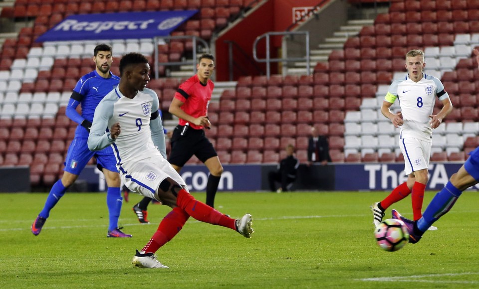  Leicester winger Demarai Gray opened the scoring for England Under-21s