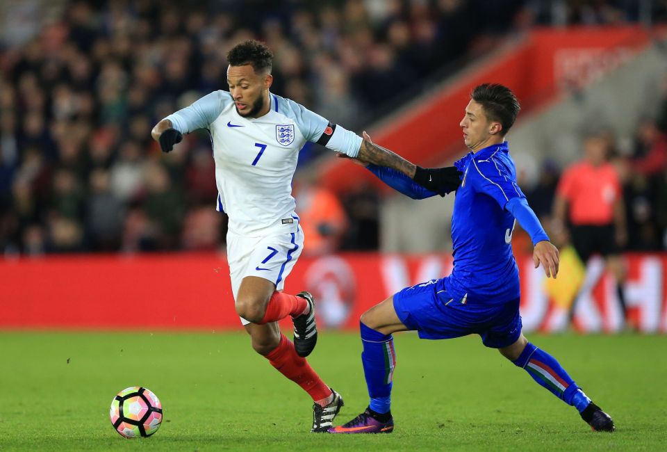 Lewis Baker equalised for England U21s with a fine free-kick