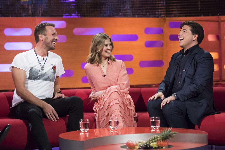  The star sat alongside Chris Martin and Michael McIntyre, who both wore poppies