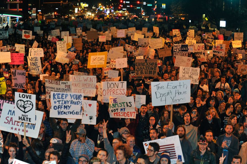  A protest the election in Denver, Colorado