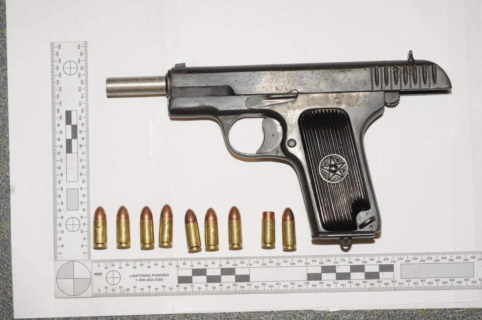  Pistol seized from the gangsters