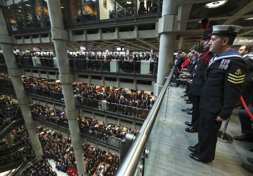  Workers at Lloyd's of London marked the silence