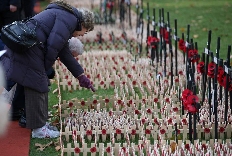  Crosses lined the green at Westminster Abbey