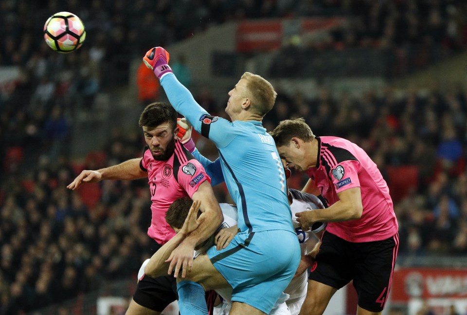 Hart in action against Scotland