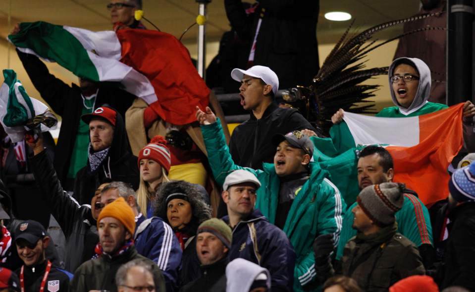  The scenes on the pitch were matched by the Mexicans in the stands