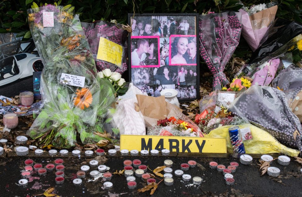  Tributes left for victim Mark Davis near the Sandilands tram stop by the site of the Croydon tram crash