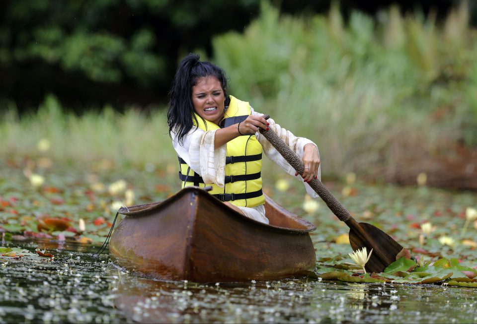 Scarlett had to canoe to camp