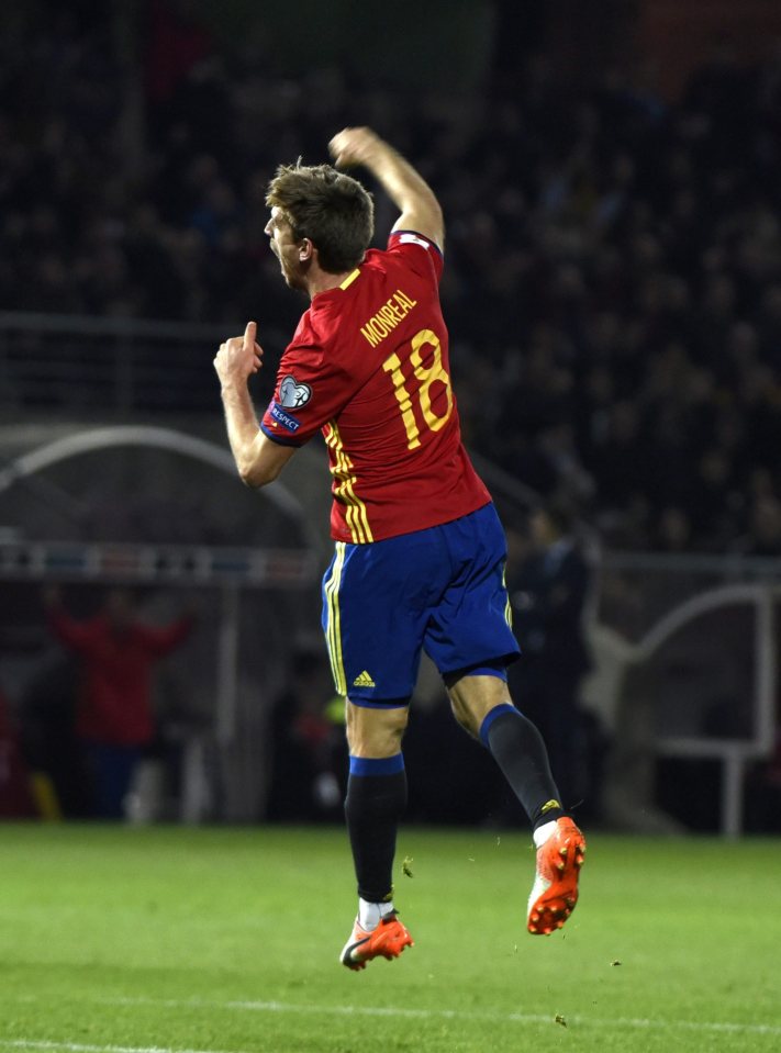  Monreal scored for Spain against Macedonia