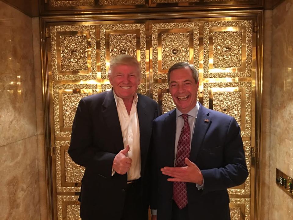 Donald Trump praised 'polite' Theresa May in a meeting with ex-Ukip leader Nigel Farage last week