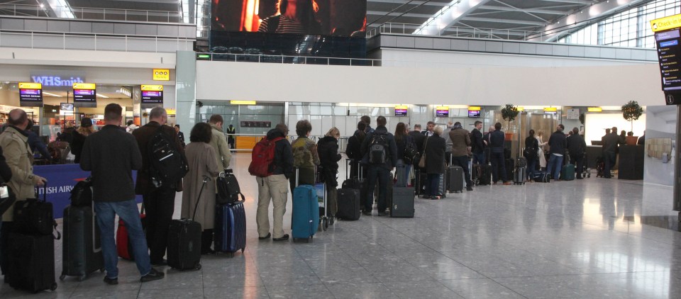 The queues snaked through Terminal 5, but passengers in other airports also claimed to have been affected