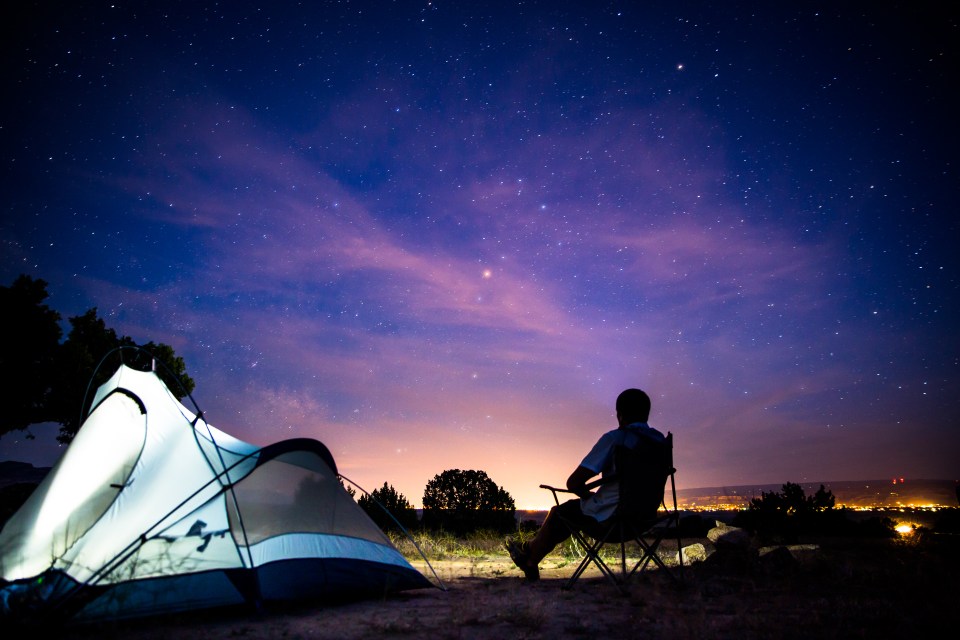 Camping at night