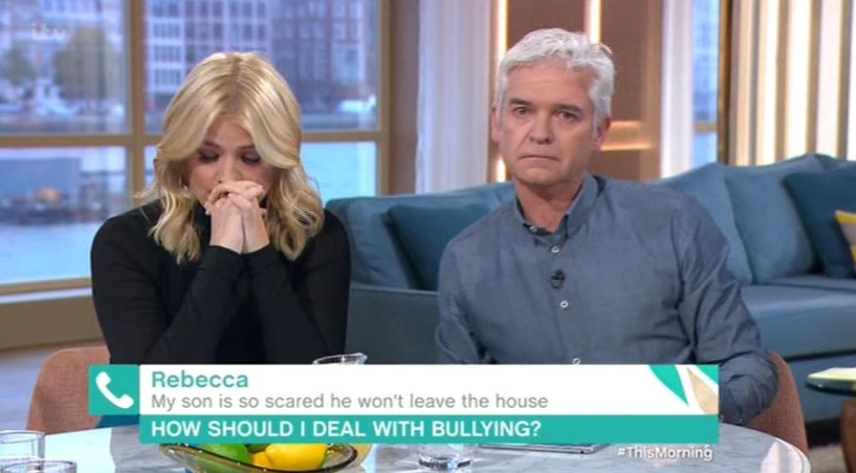  Holly and Phil both teared up after Rebecca's call on Monday