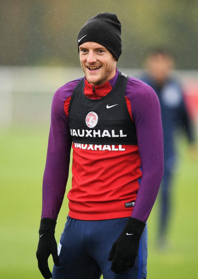 Jamie Vardy - picture at an England training session - is a fair weather friend