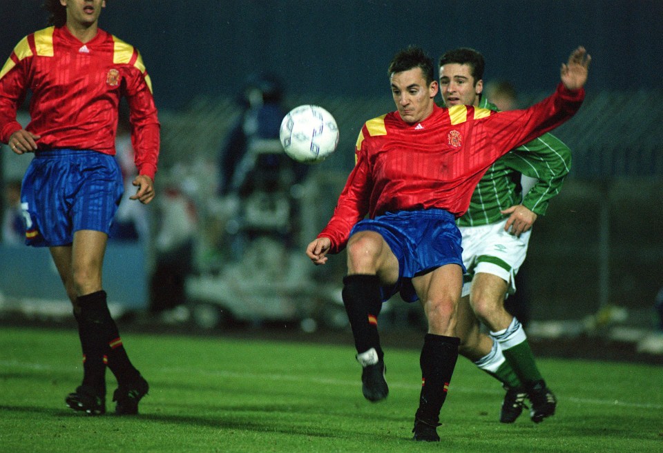  Albert Ferrer in action during Spain's Euro 92 qualification clash with Northern Ireland