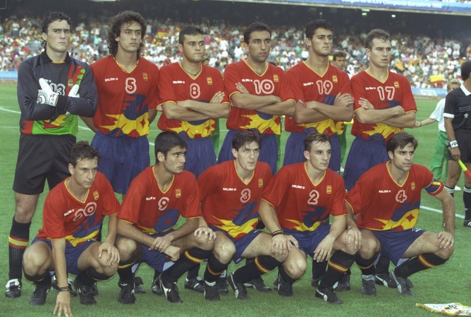  Pep Guardiola and Luis Enrique in Spain's Olympic gold medal-winning team