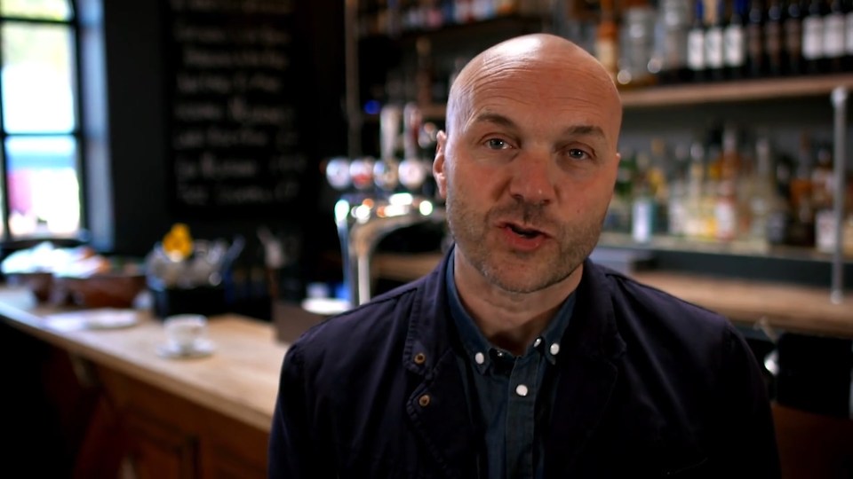  Alongside her is TV chef Simon Rimmer, who also presents Sunday Brunch