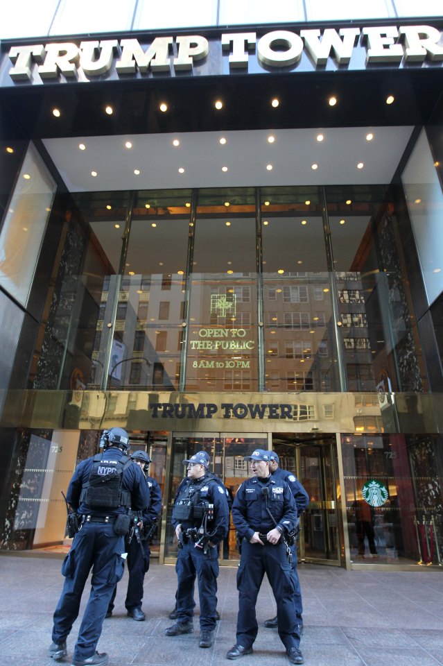  Security stand watch outside Trump Tower