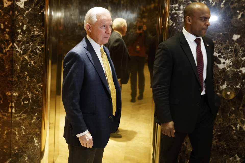  Jeff Sessions pictured in Trump Tower as he attend talks with Donald Trump