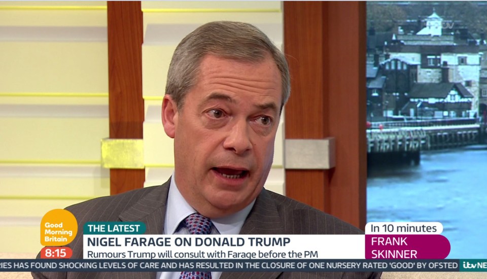  Nigel Farage says he can "smooth the path" for Theresa May on Donald Trump