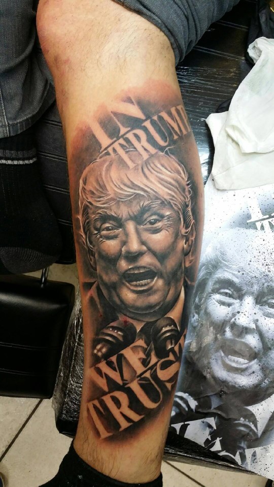 BRITISH TRUMP FAN GETS PRESIDENT-ELECTS FACE TATTOOED ON LEG