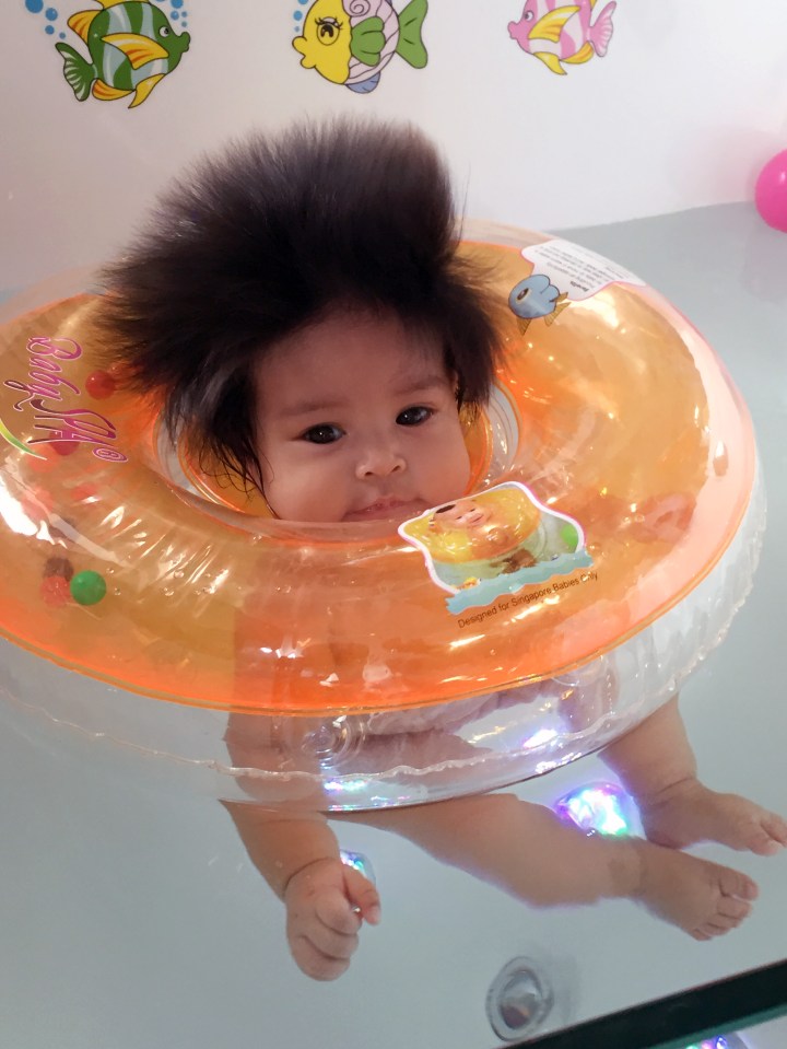  Little Heather taking a bath without washing her hair