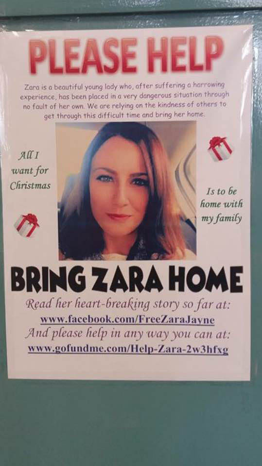 However they have yet to return Zara-Jayne her passport and allow her to return home