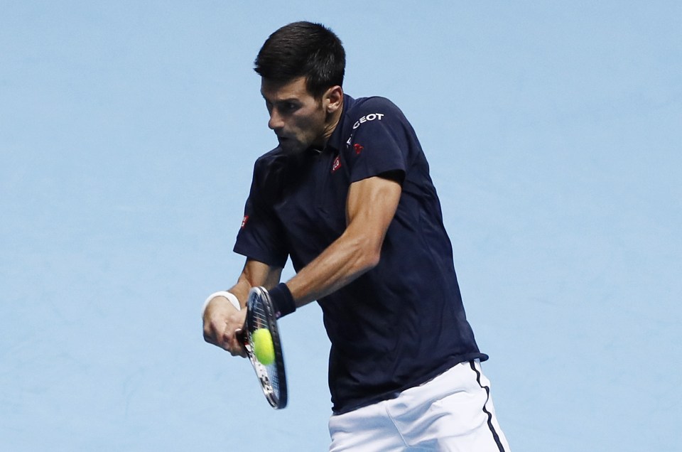 Novak Djokovic returns a powerful forehand by Milos Raonic