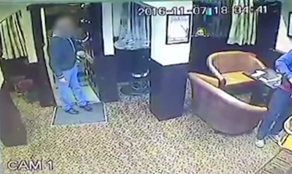 Blind man trashes pub with bar stool